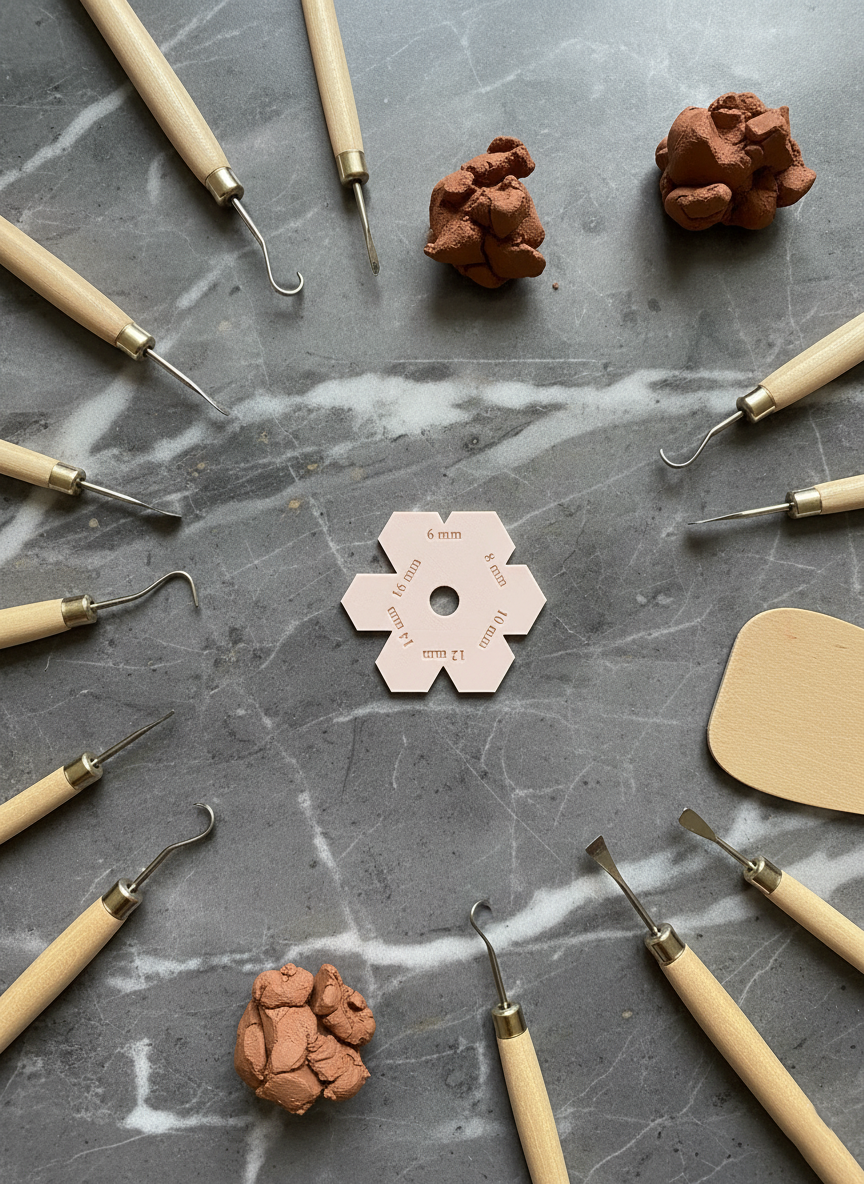 6-Sided Triangle Foot and Rim Shaping Tool – Pottery Tool